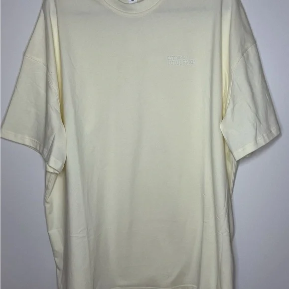 Lululemon Sundance brushed heavyweight cotton t shirt size small butter yellow - Picture 2 of 2